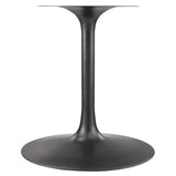 Lippa Black/Walnut 48" Round Pedestal Solid Wood Dining Table - Ornate Home