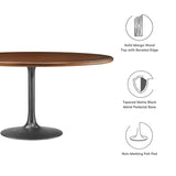 Lippa Black/Walnut 60" Round Pedestal Solid Wood Dining Table - Ornate Home