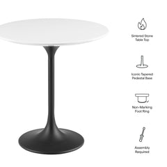 Lippa Black/White 20" Round Wood Side Table - 19.5x19.5" - Ornate Home