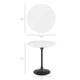 Lippa Black/White 20" Round Wood Side Table - 19.5x19.5" - Ornate Home