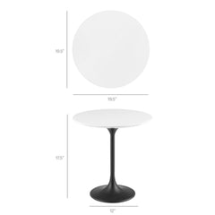 Lippa Black/White 20" Round Wood Side Table - 19.5x19.5" - Ornate Home