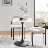 Lippa Black/White 24" Square Wood Dining Table - Ornate Home