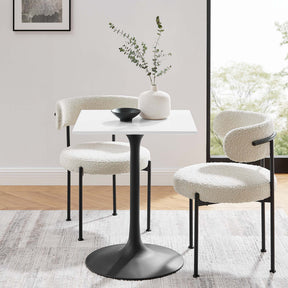Lippa Black/White 24" Square Wood Dining Table - Ornate Home