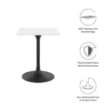 Lippa Black/White 24" Square Wood Dining Table - Ornate Home