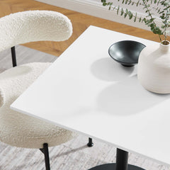 Lippa Black/White 24" Square Wood Dining Table - Ornate Home
