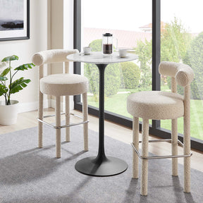 Lippa Black/White 28" Round Faux Marble Bar Table - Ornate Home