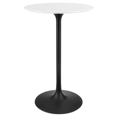 Lippa Black/White 28" Round Wood Bar Table - Ornate Home