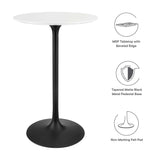 Lippa Black/White 28" Round Wood Bar Table - Ornate Home