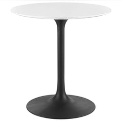 Lippa Black/White 28" Round Wood Dining Table - Ornate Home