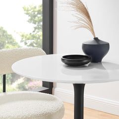 Lippa Black/White 28" Round Wood Dining Table - Ornate Home