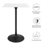 Lippa Black/White 28" Square Wood Bar Table - Ornate Home
