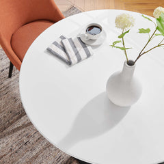 Lippa Black/White 36" Round Wood Dining Table - Ornate Home