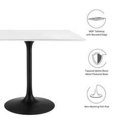 Lippa Black/White 36" Square Wood Dining Table - Ornate Home