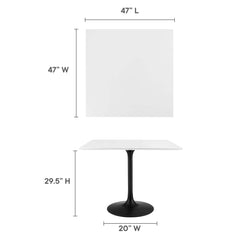 Lippa Black/White 36" Square Wood Dining Table - Ornate Home