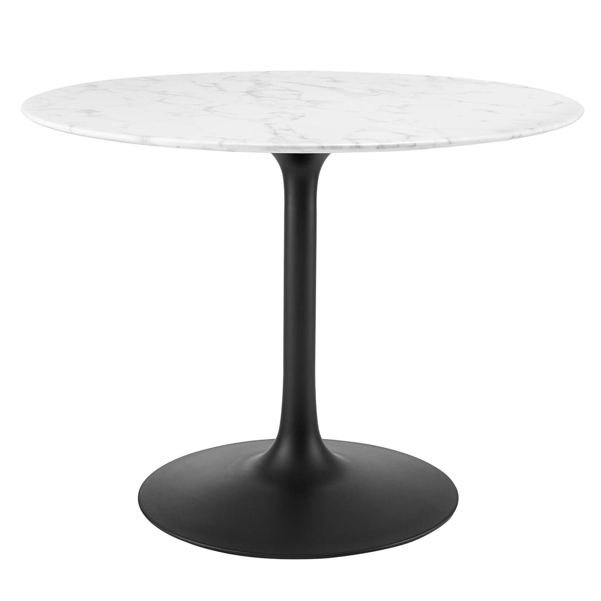 Lippa Black/White 40" Round Faux Marble Dining Table - Ornate Home