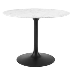 Lippa Black/White 40" Round Faux Marble Dining Table - Ornate Home
