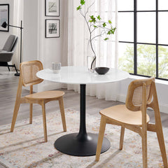 Lippa Black/White 40" Round Wood Dining Table - Ornate Home