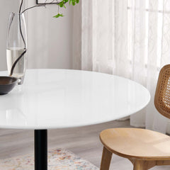 Lippa Black/White 40" Round Wood Dining Table - Ornate Home
