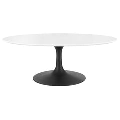 Lippa Black/White 42" Oval Wood Coffee Table - Ornate Home