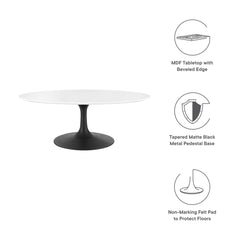 Lippa Black/White 42" Oval Wood Coffee Table - Ornate Home