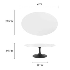 Lippa Black/White 42" Oval Wood Coffee Table - Ornate Home