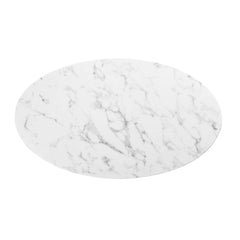 Lippa Black/White 48" Oval Faux Marble Coffee Table - Ornate Home