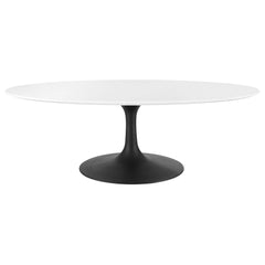 Lippa Black/White 48" Oval Wood Coffee Table - Ornate Home