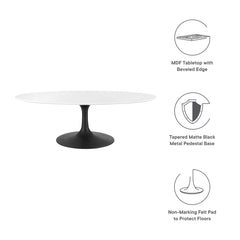 Lippa Black/White 48" Oval Wood Coffee Table - Ornate Home
