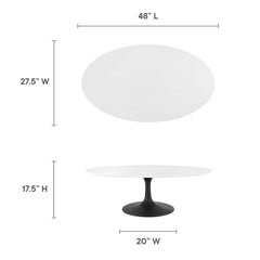 Lippa Black/White 48" Oval Wood Coffee Table - Ornate Home