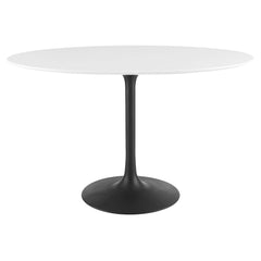 Lippa Black/White 48" Oval Wood Dining Table - Ornate Home