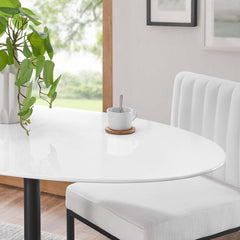Lippa Black/White 48" Oval Wood Dining Table - Ornate Home