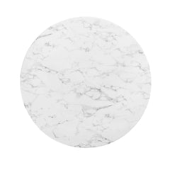 Lippa Black/White 48" Round Faux Marble Dining Table - Ornate Home