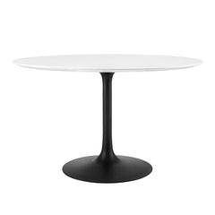 Lippa Black/White 48" Round Wood Dining Table - Ornate Home