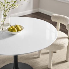 Lippa Black/White 48" Round Wood Dining Table - Ornate Home