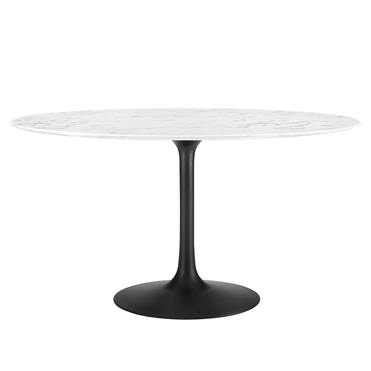 Lippa Black/White 54" Round Faux Marble Dining Table - Ornate Home