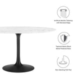 Lippa Black/White 54" Round Faux Marble Dining Table - Ornate Home