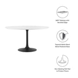 Lippa Black/White 54" Round Wood Dining Table - Ornate Home