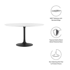 Lippa Black/White 54" Round Wood Dining Table - Ornate Home
