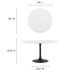 Lippa Black/White 54" Round Wood Dining Table - Ornate Home