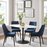 Lippa Black/White 60" Oval Faux Marble Dining Table - Ornate Home