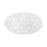 Lippa Black/White 60" Oval Faux Marble Dining Table - Ornate Home