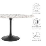 Lippa Black/White 60" Oval Terrazzo Dining Table - Ornate Home