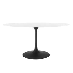 Lippa Black/White 60" Oval Wood Dining Table - Ornate Home