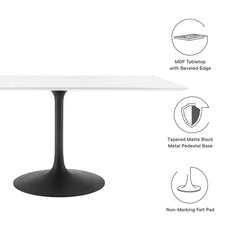 Lippa Black/White 60" Rectangle Wood Dining Table - Ornate Home
