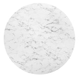 Lippa Black/White 60" Round Faux Marble Dining Table - Ornate Home