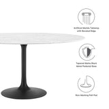 Lippa Black/White 60" Round Faux Marble Dining Table - Ornate Home