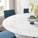 Lippa Black/White 60" Round Faux Marble Dining Table - Ornate Home