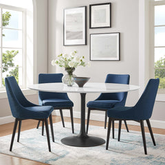 Lippa Black/White 60" Round Wood Dining Table - Ornate Home
