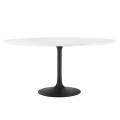 Lippa Black/White 60" Round Wood Dining Table - Ornate Home