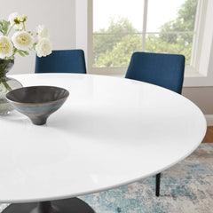 Lippa Black/White 60" Round Wood Dining Table - Ornate Home